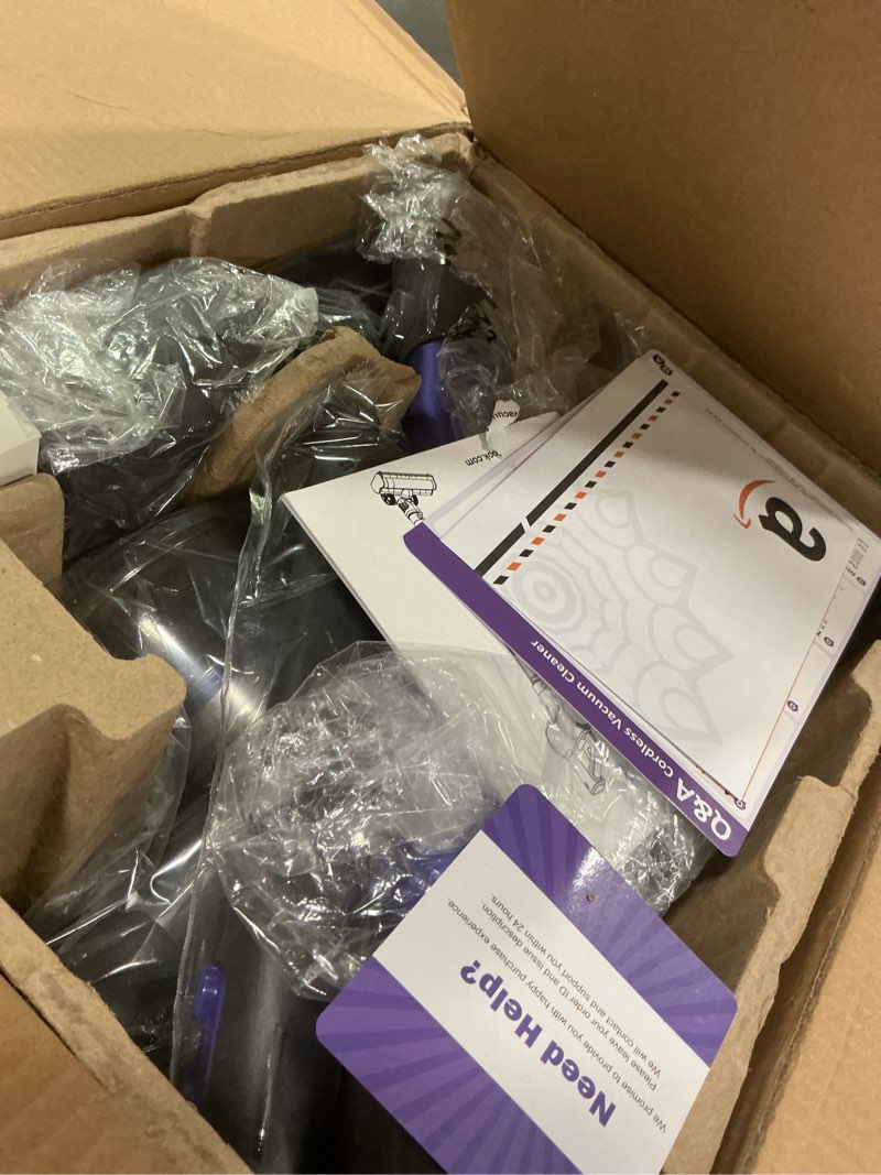 Condition photo showing Good Condition for Cordless Vacuum Cleaner, 55KPA 70Min 650W Motor Powerful Vacuum Cleaners for Home, Self-Stand Cordless Stick Vacuum Rechargeable Anti-Tangle/LED Screen/1.8L Cup for Home Pet Hair/Carpet/Hardwood Floor Purple