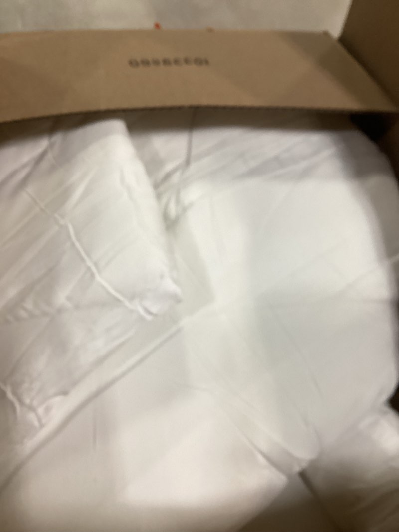 Condition photo showing As Is for CozyLux King Size Comforter Set White - 7 Pieces Bed in a Bag King, Luxury Soft Bed Set for All Seas