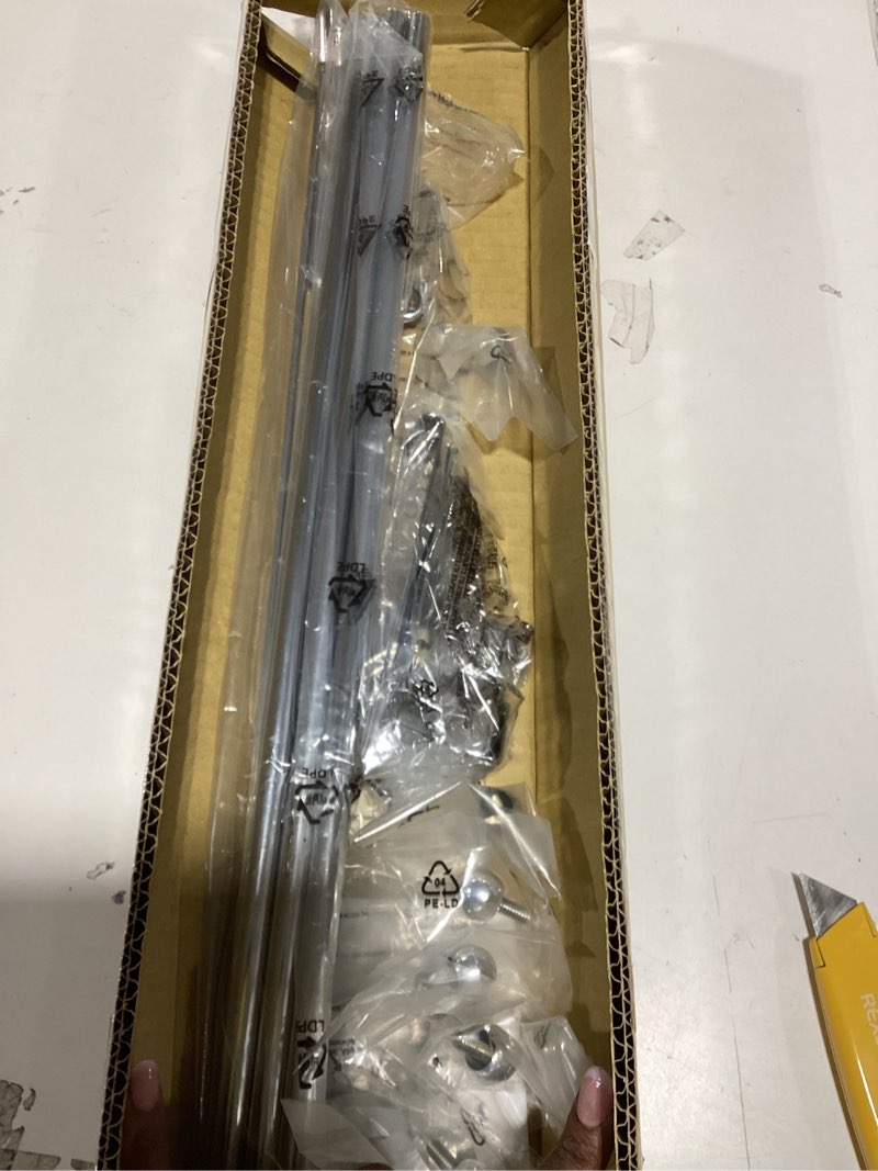 Condition photo showing New/Like New for MyGift 3 Tier Silver Metal Over The Door Bathroom Towel Rack, Small Space Extra Storage Towel Bar Hanger