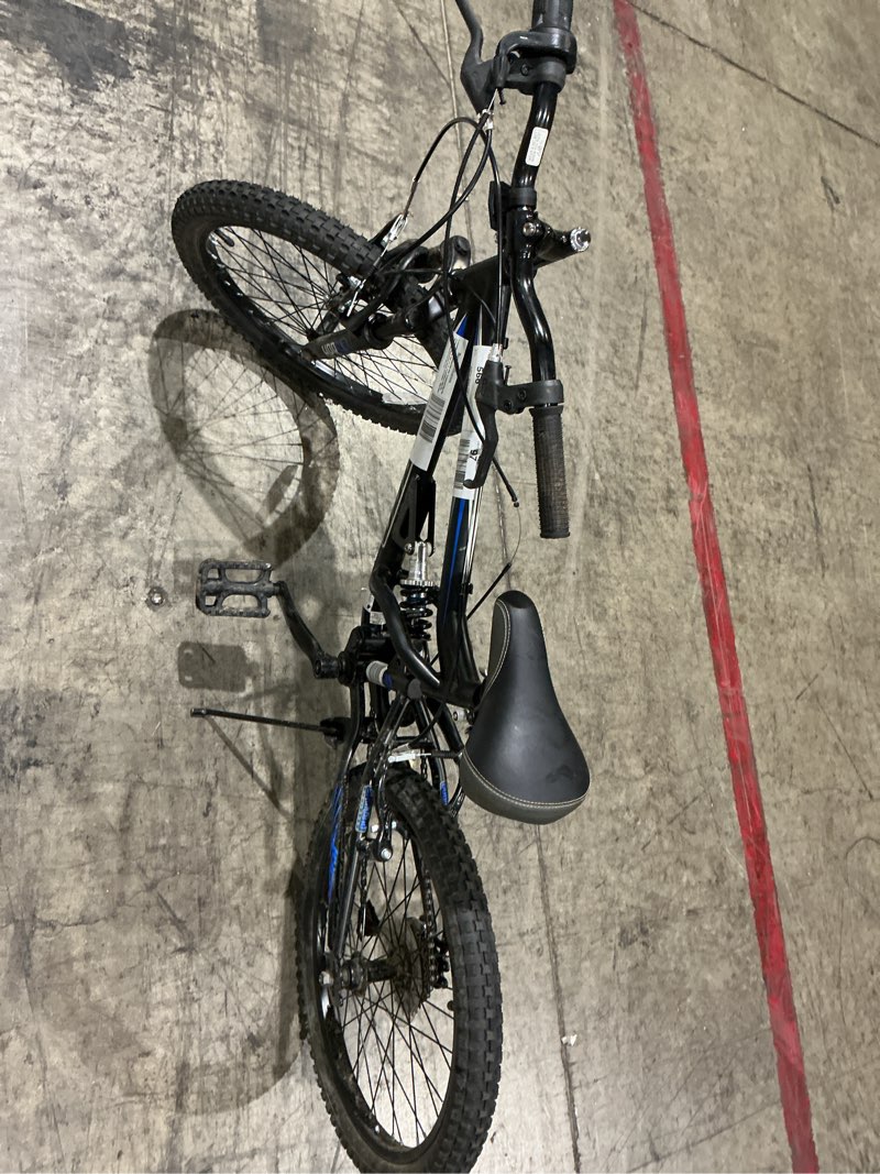 Condition photo showing As Is for hyper bicycles 20" boys shocker mountain bike, kids, black, recommended age group 8 to 13 years old