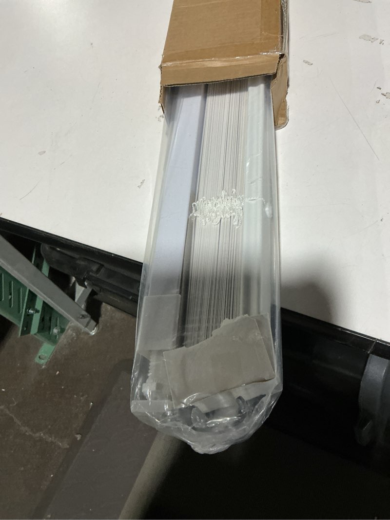 Condition photo showing Good Condition for LazBlinds No Tools No Drill Cordless 1" Vinyl Mini Blinds, 100% Blackout Blinds for Indoor Windows, Room Darkening Privacy Window Blinds and Shades for Interior, 41" W x 48" H, White White 41" W x 48" H