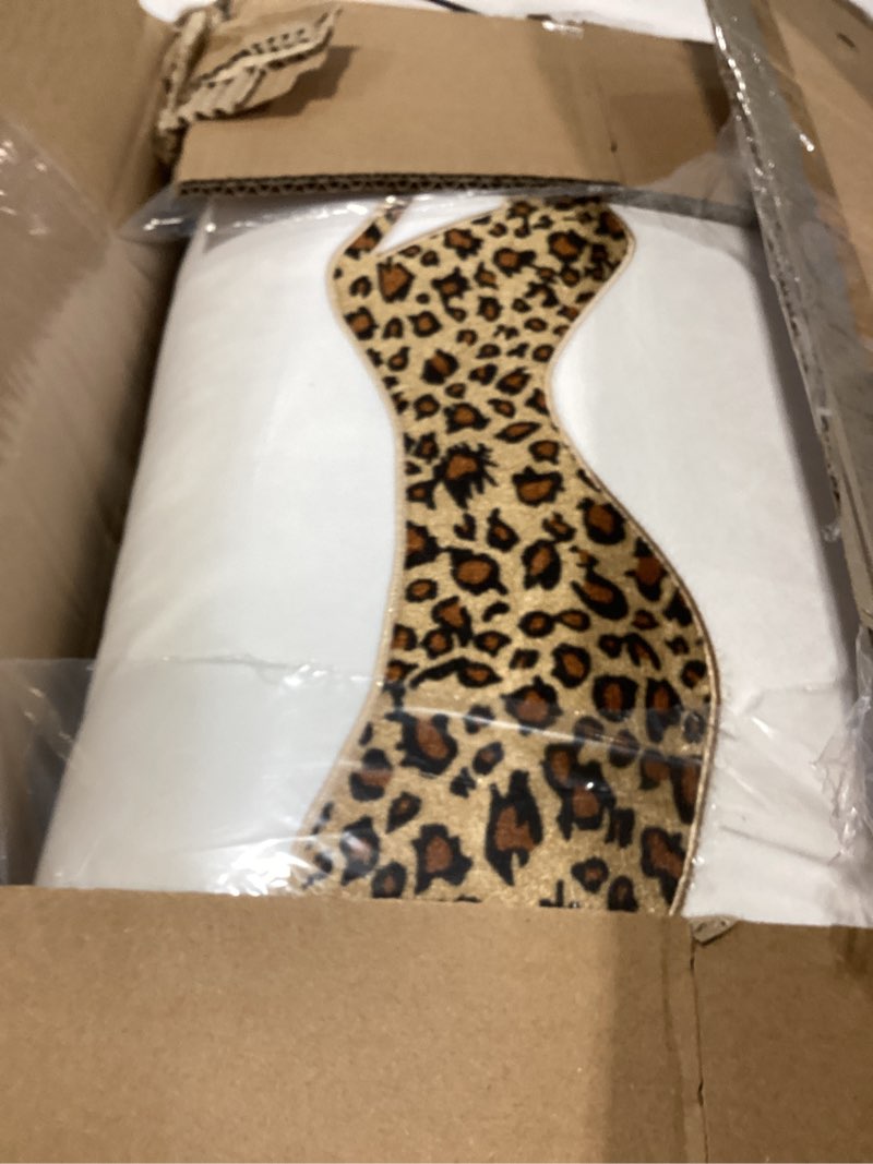 Condition photo showing Good Condition for juicy couture reversible velvet cheetah pillow, 14" x 24" decorative pillow, white cheetah white 14x24 inch