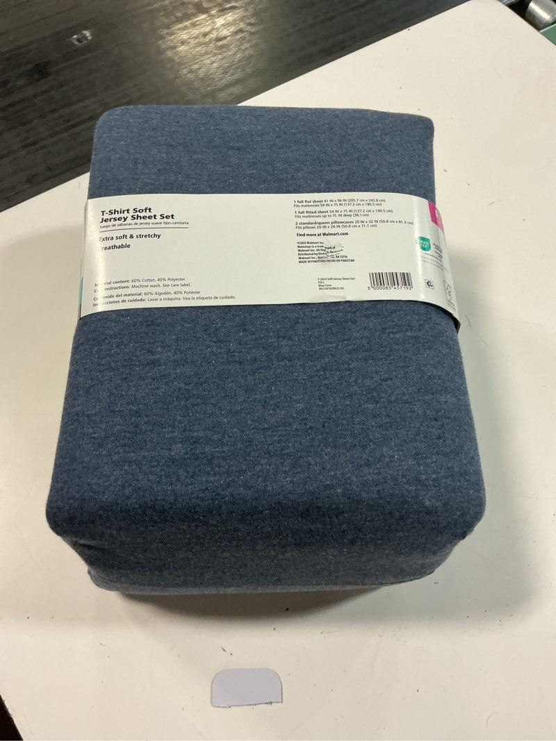 Condition photo showing Good Condition for mainstays cotton rich extra soft jersey bed sheet set, queen, charcoal, 4 pieces