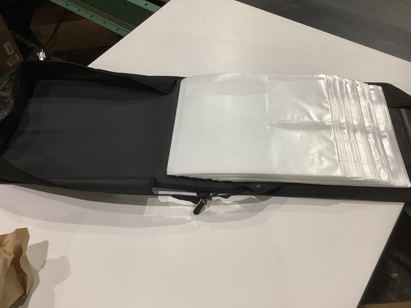 Condition photo showing As Is for CD/DVD Storage Binder, Blu-ray Storage Binder Capacity 200 Disks and 100 Booklet Pockets, Perfect Media Storage Case with Handle for Video Games, Movies, Musics, at Home or Car 200 Discs, SIMILAR TO STOCK PHOTO 