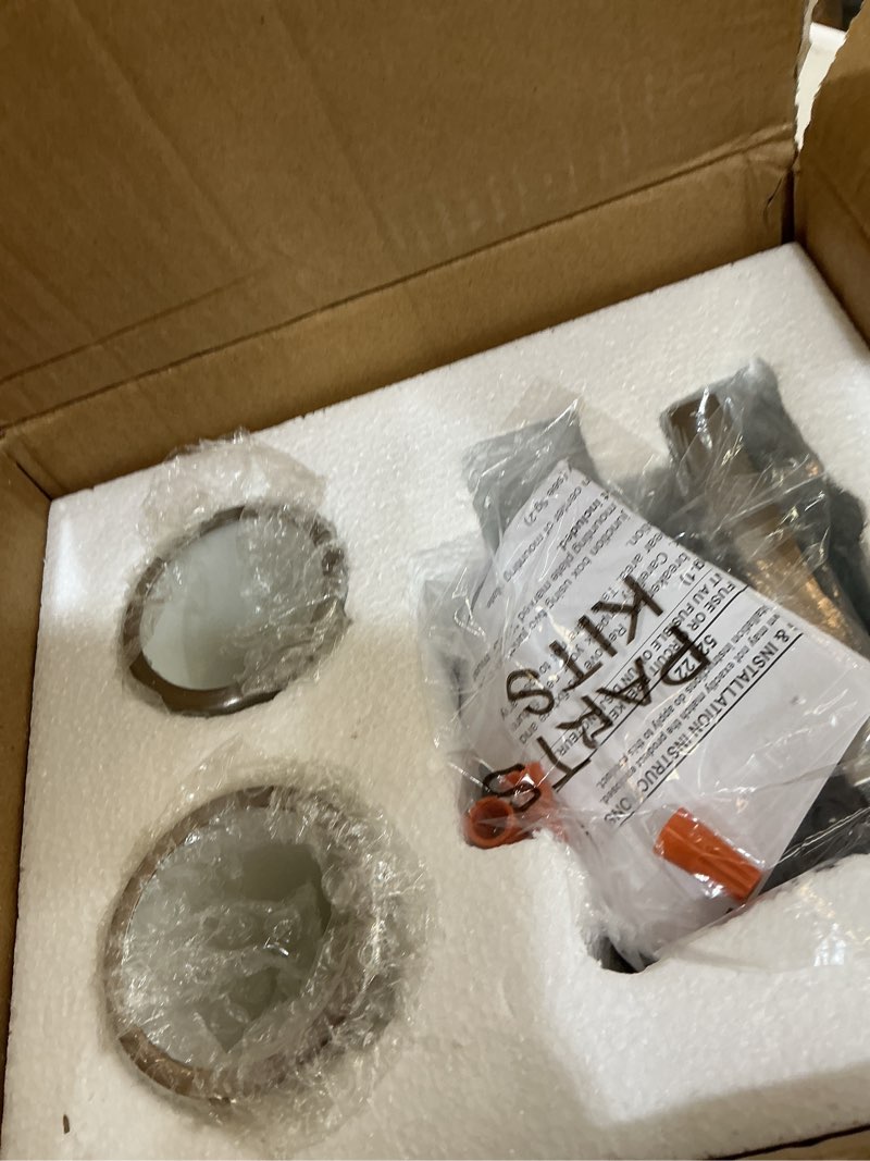Condition photo showing New/Like New for livex lighting 52122-91 contemporary modern two wall sconce/bath light from weston collection in pwt, nckl, b/s, slvr. finish, brushed nickel