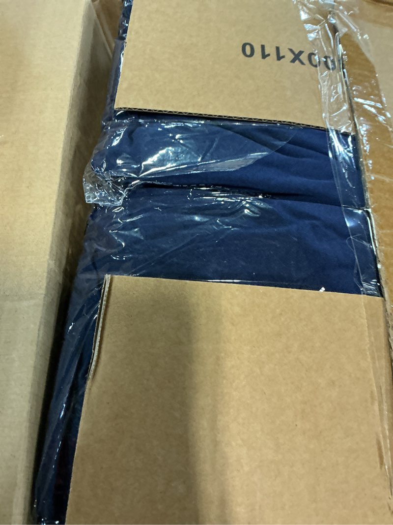 Condition photo showing New/Like New for 6-pack premium navy blue spandex tablecloths for 6ft rectangle tables, stain & wrinkle-resistant, washable stretch polyester fitted table cover for weddings, banquets, trade shows events navy blue 6 ft | 6 pack