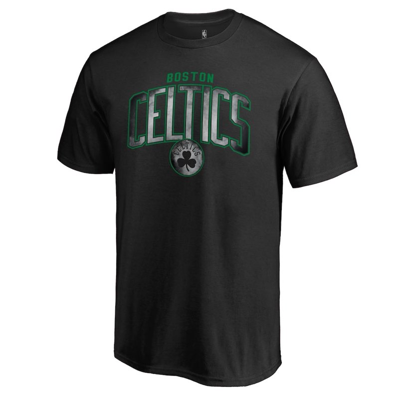 Junk Food NBA - Boston Celtics - Monochromatic Arch - Officially Licensed Adult Short Sleeve Fan Tee for Men and Women Black