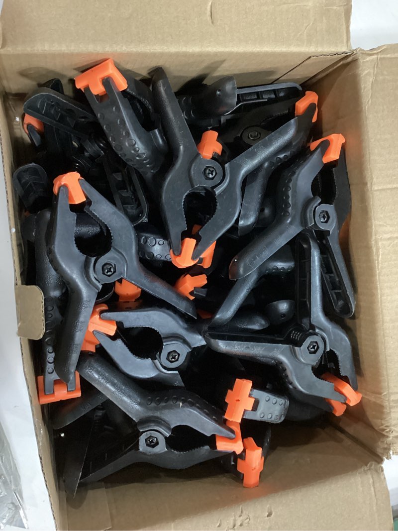 Condition photo showing Good Condition for 40 Pack 4.5 inch Plastic Spring Clamps, Black Heavy Duty Clips, Backdrop Clips, Woodworking Clamps, Plastic Clamps for Crafts, Backdrop Stand, Woodworking, Photography 4.5in-40P