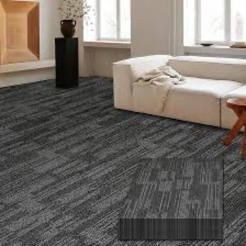 LITA Carpet Tiles Reusable 24" x 24" Squares Indoor/Outdoor 0.25" Pile Height Loop Pile, Non Slip Ea