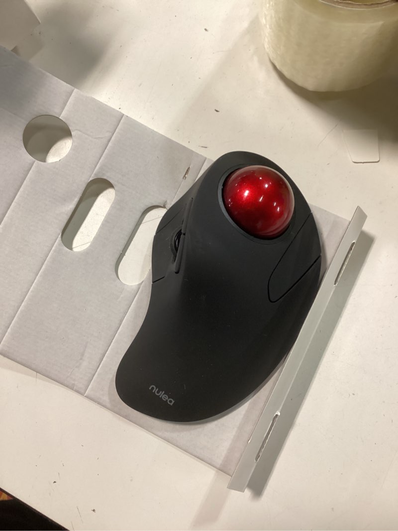 Condition photo showing Good Condition for Nulea Wireless Ergonomic Trackball Mouse, Rechargeable, Bluetooth Rollerball Mouse, 44mm Index Finger Trackball, 5 Adjustable DPI, Compatible with PC, Laptop, Mac A-Red