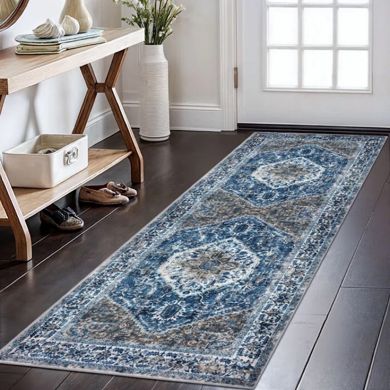 Jodhveer Area Rug Washable Rug Non-Slip Backing Indoor Runner Rugs