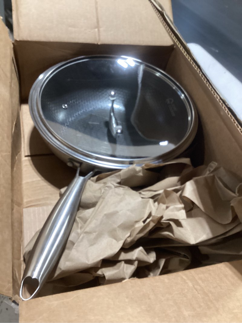 Condition photo showing Good Condition for cooker king 10-inch wok with lid, hybrid nonstick wok professional grade, stainless steel woks & stir-fry pans, stay-cool handle, dishwasher & oven-safe,compatible with all cooktops