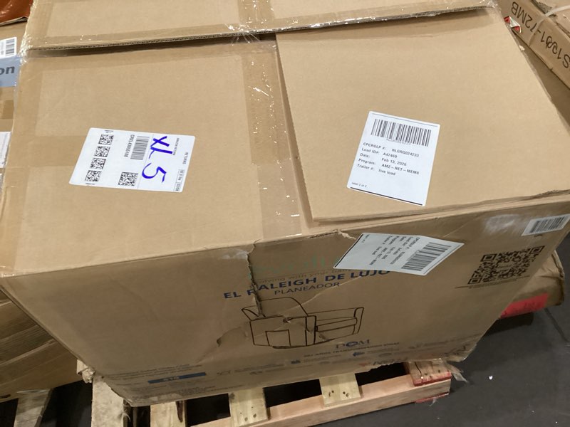 Condition photo showing As Is for Evolur Raleigh Upholstered Manual Glider Recliner– Rocking & 360° Swivel with Smooth Glide – Greenguard Gold & FSC Certified – Modern Nursery and Living Room Chair in Fog Fog Grey