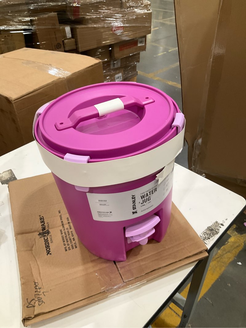 Condition photo showing Good Condition for stanley adventure fast flow water jug | leakproof ice water dispenser | insulated beverage cooler | easy pour spigot and latched foam lid | bpa-free dark blossom