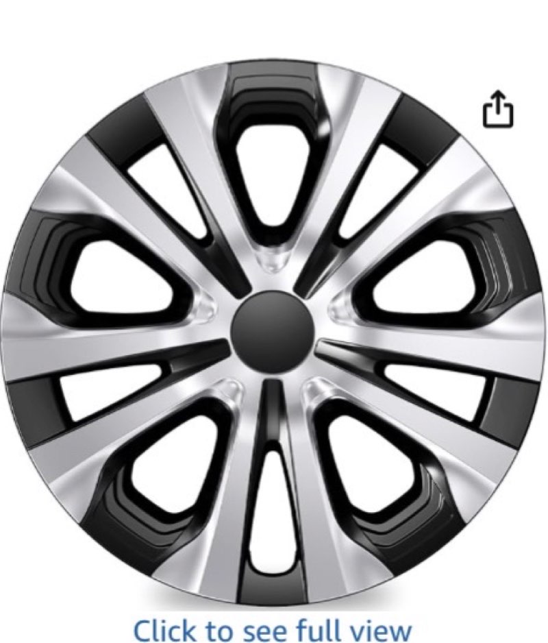 Pack Hubcaps Compatible with Toyota Prius 2019-2022, Prius Prime 2020-2022, Corolla Hybrid 2020-2024, 15 inch 15" Steel Wheel, Wheel Covers Skins, Snap On Tire Cover (Silver and Black)