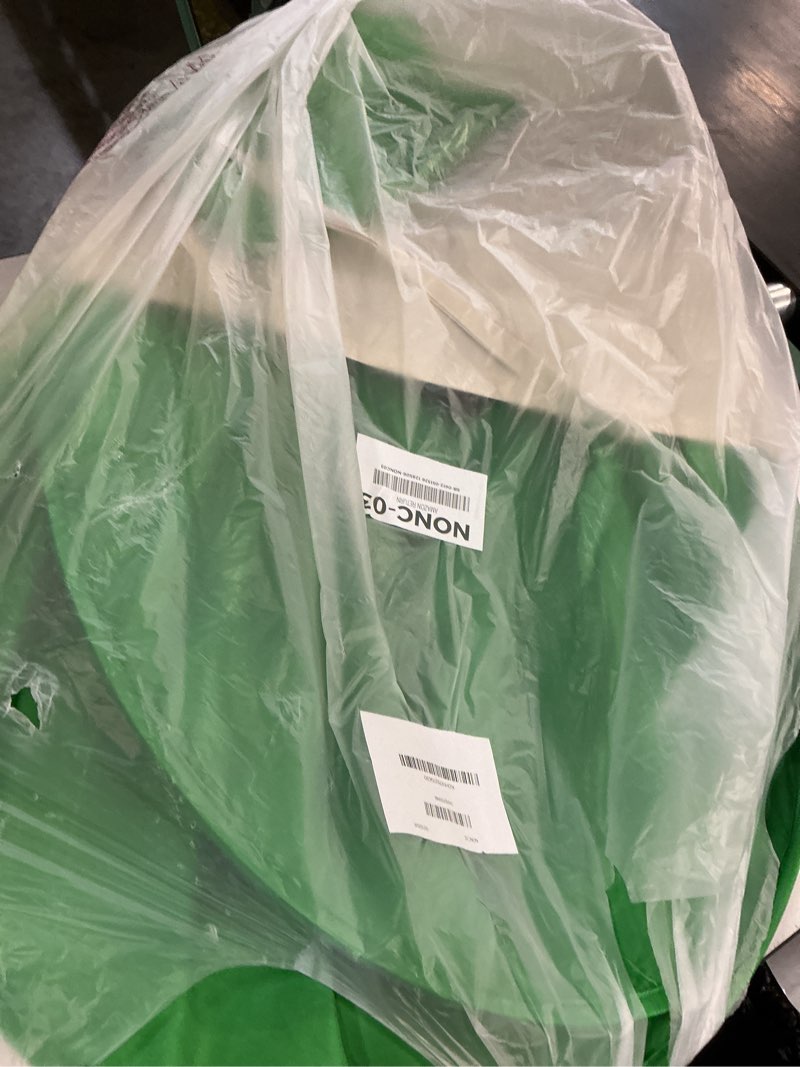Condition photo showing As Is for portable green screen chair, 59 in greenscreen backdrop with stand double sided foldable green background, chroma key, for video chats and meetings, photography, photo zoom, streaming games
