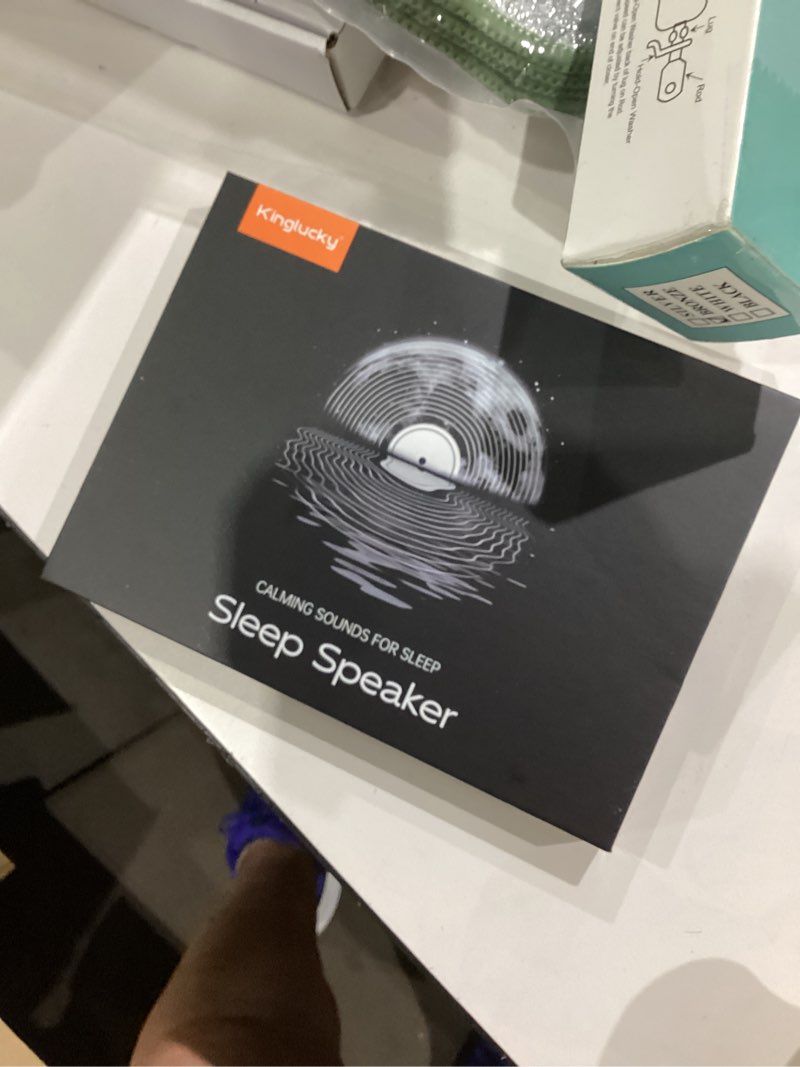 Condition photo showing New/Like New for kinglucky upgrade f50 under pillow speaker for sleeping, bluetooth sleep speaker with built-in sleep sounds + tf/microsd offline, with app sound library (custom presets) auto-off timer, up to 10 hours