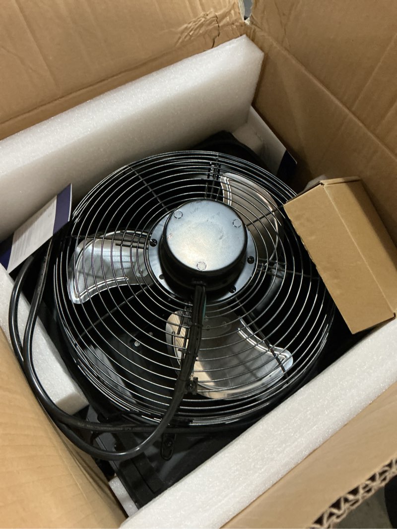Condition photo showing Good Condition for 12" wall mounted shutter exhaust fan, attic fan with thermostat humidity controller, 10-speed adjustable, 940 cfm, automatic shutter, vent fan for greenhouses, garages,shop, chicken coops