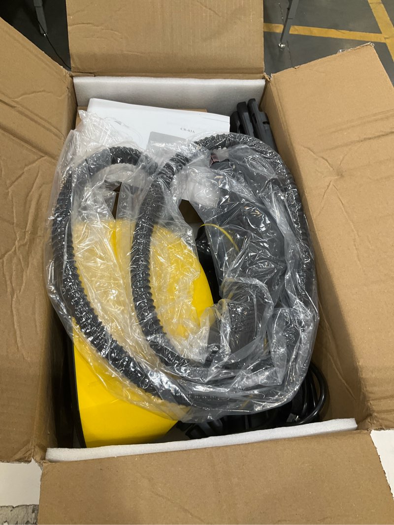 Condition photo showing Good Condition for steam cleaner, steam cleaner for home, handheld steamer for cleaning with 21 accessories, 248 °f high temperature, suitable for grout, floor. sofas, upholstery, yellow