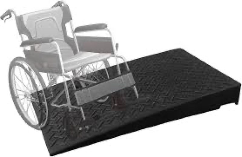 rubber threshold ramp 7.87 inch rise, wheelchair rubber door ramp with non-slip surface, home step r