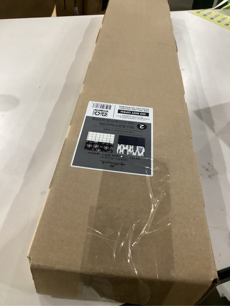 Condition photo showing New/Like New for Hallmark Christmas Wrapping Paper Jumbo Rolls with Cut Lines on Reverse (2 Rolls, 4 Designs: 160 Sq.