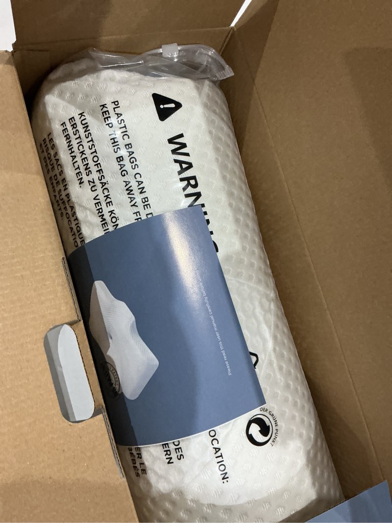 Condition photo showing New/Like New for Osteo Cervical Pillow for Neck Pain Relief, Hollow Design Odorless Memory Foam Pillows with Cooling Case, Adjustable Orthopedic Bed Pillow for Sleeping, Support for Side Back Sleepers Queen(25.5*16.5*5.2/4.1 inches) White