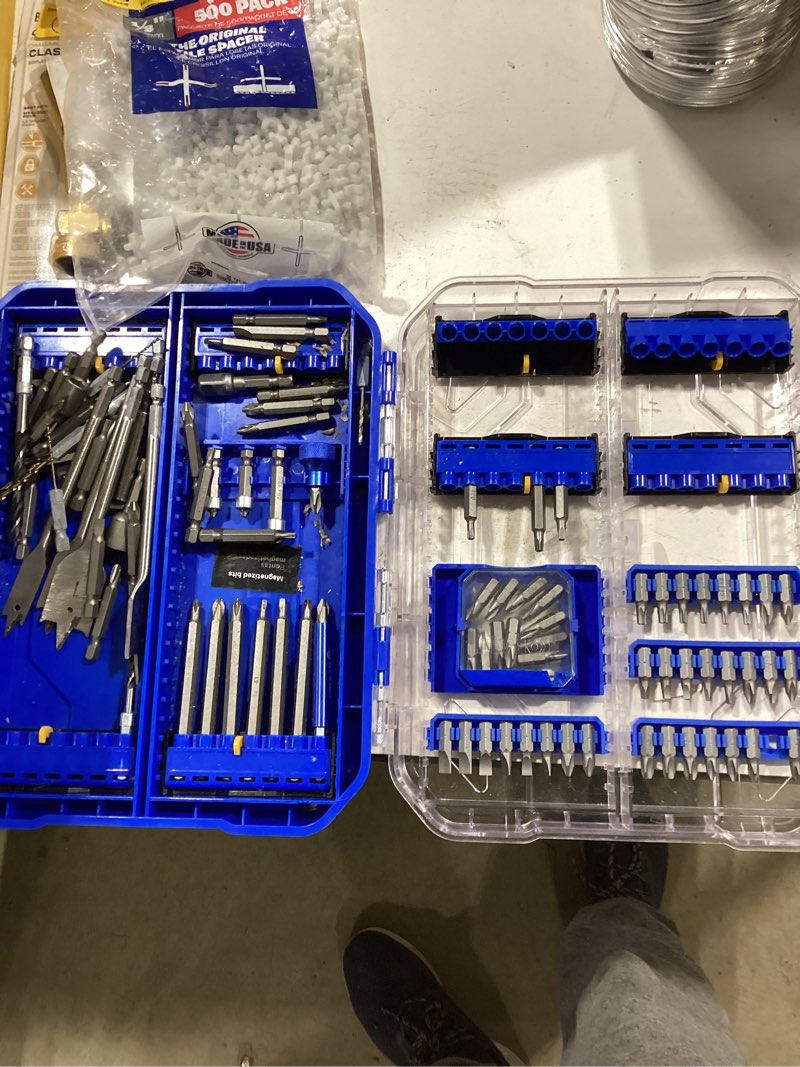 Condition photo showing As Is for kobalt impact driver bit set 100 -piece incomplete