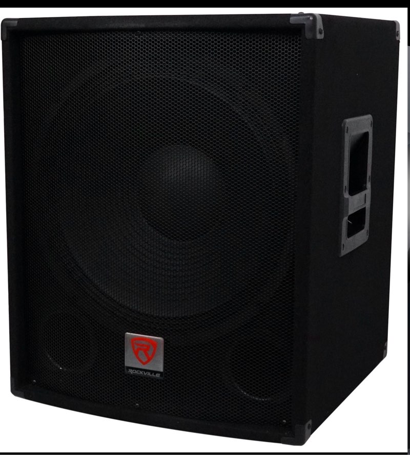 Rockville SBG1184 18" 1000W Passive 4-Ohm Subwoofer, 500W RMS, 750W Program, MDF Dual-Ported Cabinet, Pole Mount, for DJs and Live Events