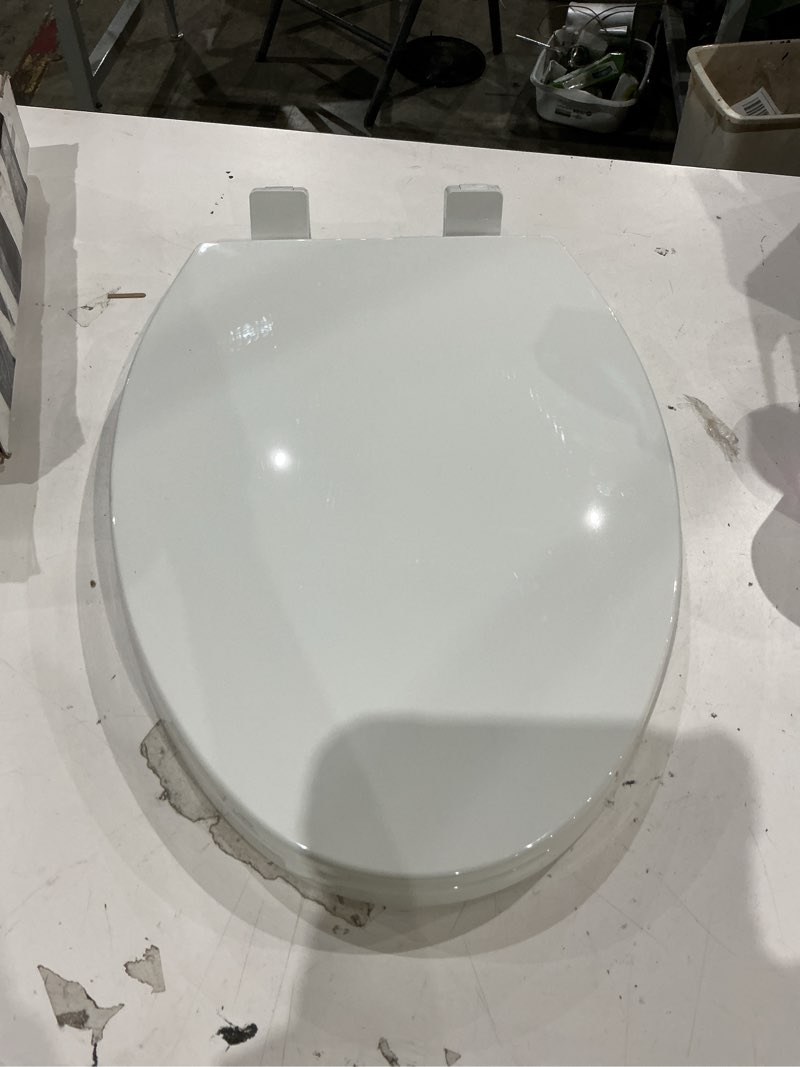 Condition photo showing Good Condition for elongated toilet seat, 18.5" oval (oblong) soft/slow close toilet seat for elongated toilets, silent no-slam lid, easy to install and clean, toilet seat