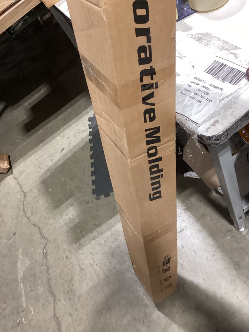 Condition photo showing As Is for art3d 10-pack 47ft white ceiling crown molding trim, high impact polystyrene decorative ceiling moulding, installed with glue white-3