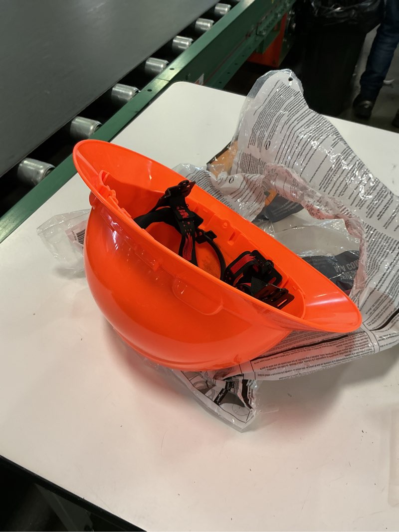 Condition photo showing As Is for 3M SecureFit Full Brim Hard Hat CHH-FB-R-O6-SL, With Ratchet Adjustment, Hi-Vis, Orange