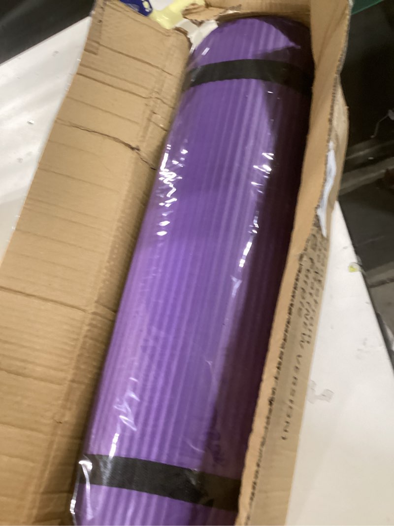 Fitvids 1/2-Inch Extra Thick High Density Anti-Tear Exercise Yoga Mat with Carrying Strap, Purple