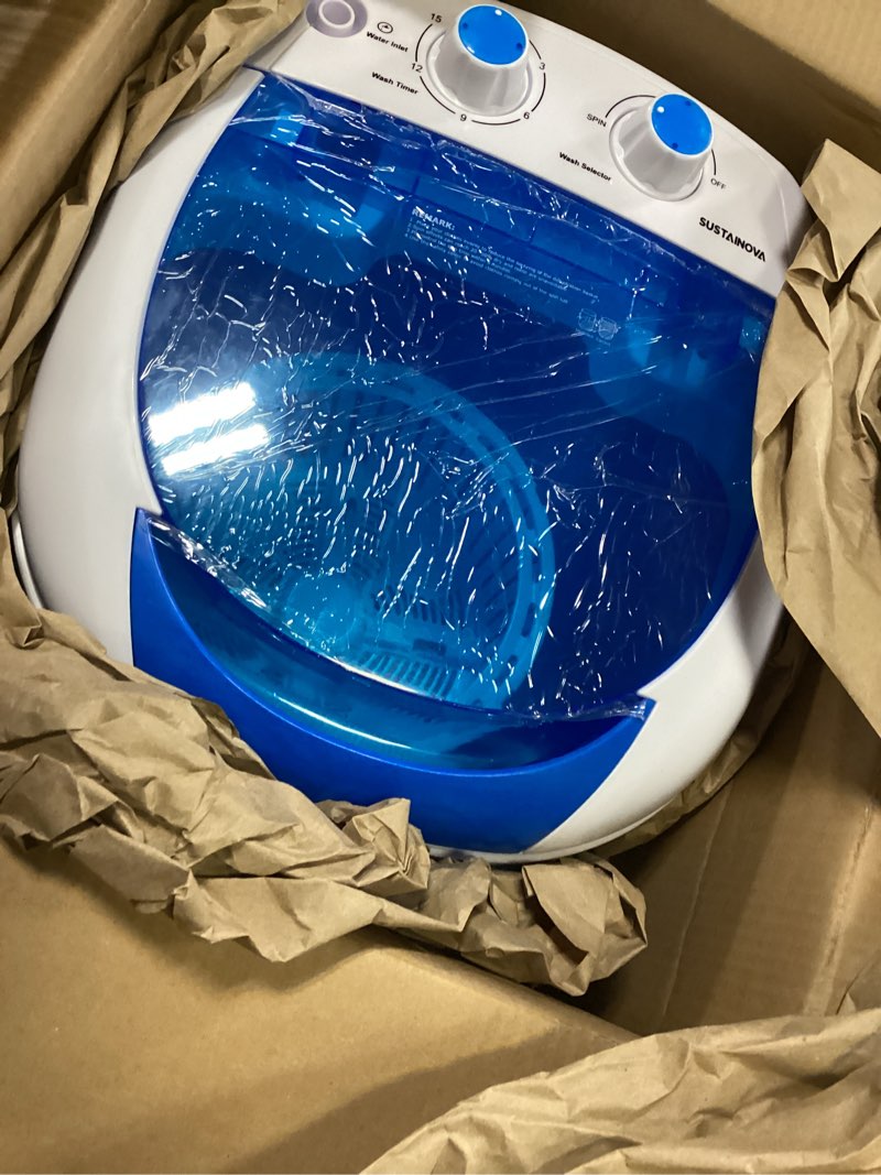 Condition photo showing Good Condition for elevon mini spin dryer portable washing machine, compact laundry for home, apartment, rv, blue mini, blue