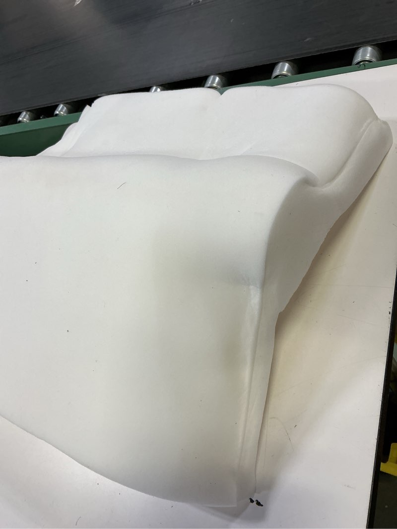 Condition photo showing As Is for foamrush 4\" x 23\" x 25\" high density upholstery foam cushion (chair cushion square foam for dining chairs, wheelchair seat cushion replacement)