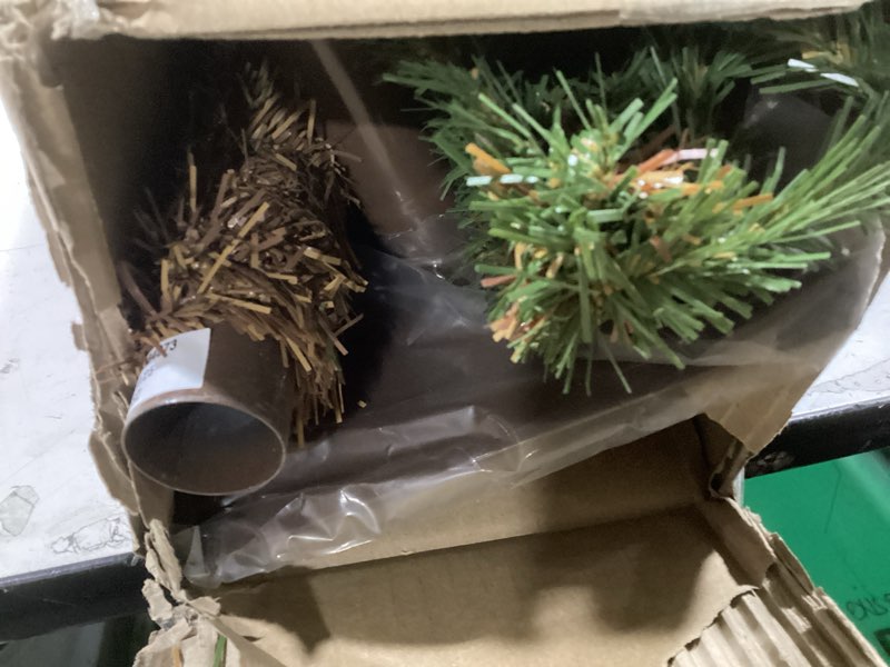 Condition photo showing Good Condition for National Tree Company 4 ft Unlit Hickory Cedar Mini Artificial Christmas Tree, 225 Tips, Metal Plate Base, Green 4ft