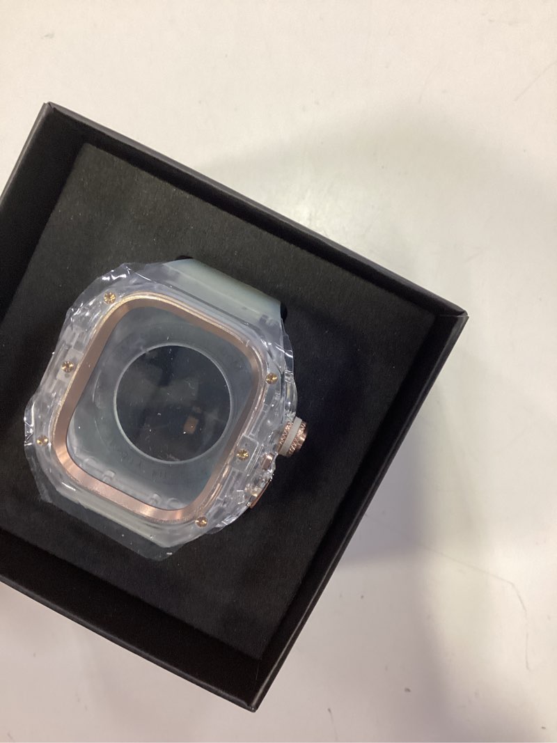 Condition photo showing Good Condition for for apple watch ultra 3/2/1 49mm case [one-click open design] [aluminum alloy inner frame] [military grade shockproof] luxury and rugged cover with band for apple watch 49mm (white and rose gold) white and rose gold for ultra3/2/1-49mm