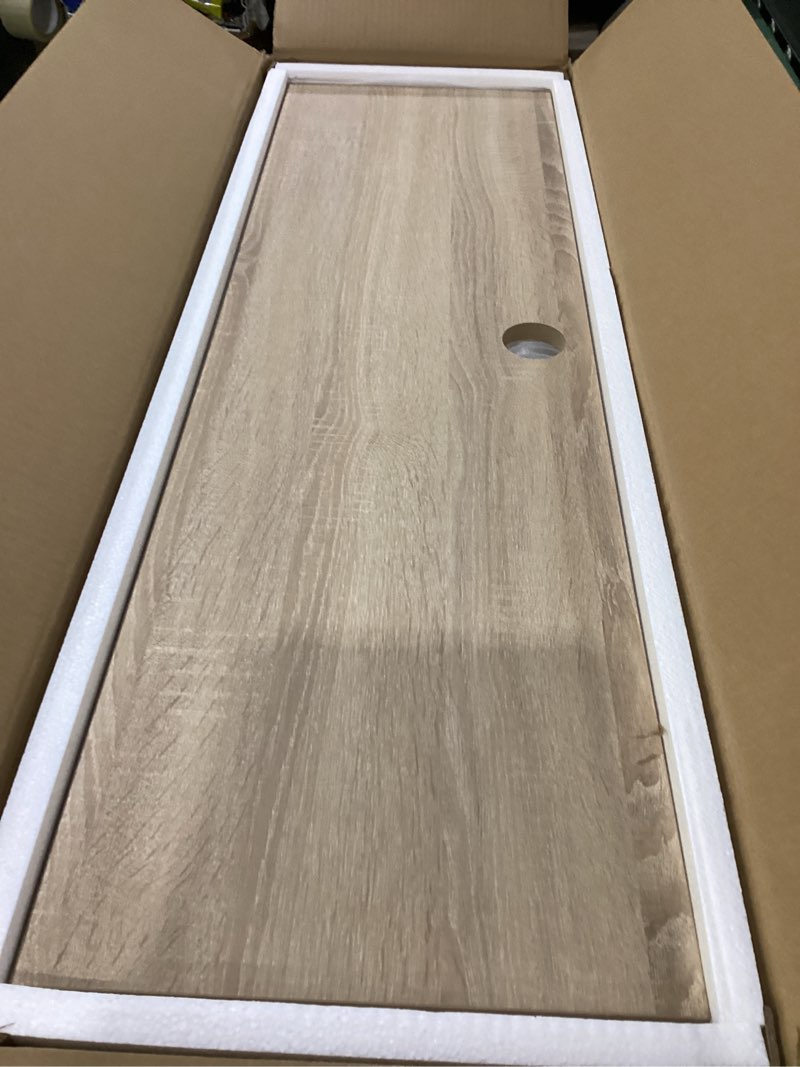 Condition photo showing As Is for ghc floating tv stand, wall mounted entertainment center and cabinet shelf, tv console with storage for tvs up to 55", under tv shelf for living room (natural oak)