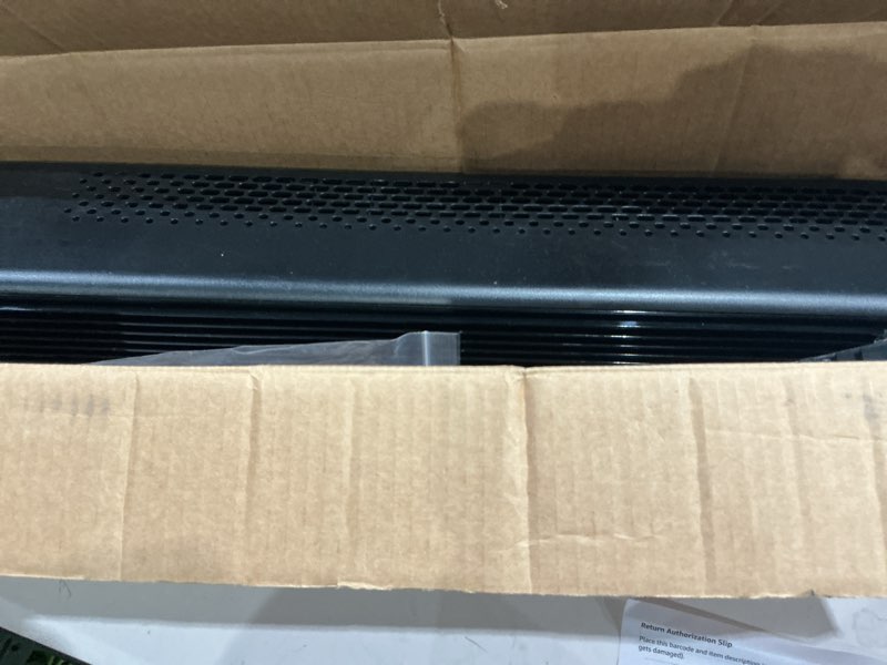 Condition photo showing As Is for dreo smart tower fan for bedroom, 40”-45” adjustable height, 28 ft/s velocity, dc motor, 9 speeds, 4 modes, 90°oscillating, standing fan, 20db quiet, 12h timer for home, office, google/alexa, black