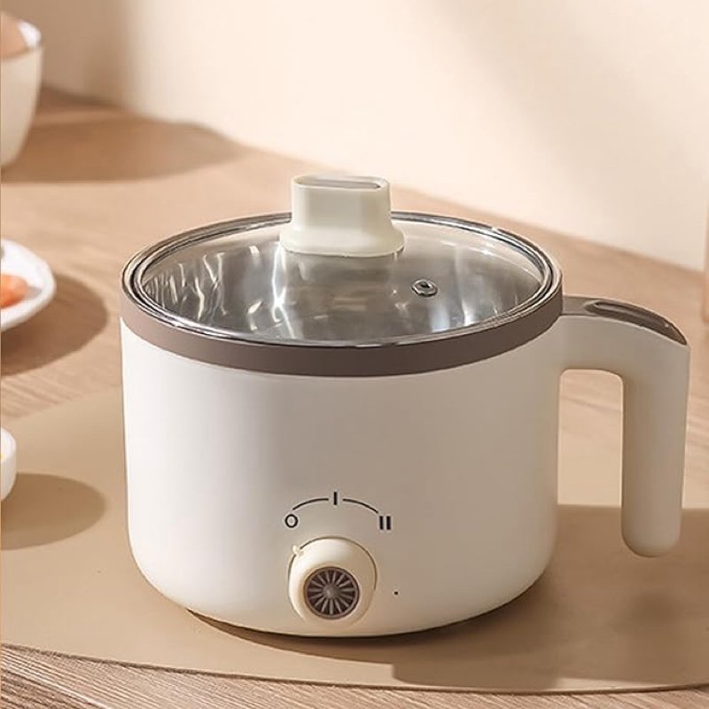 electric hot pot:1.5l ramen cooker,dual power mini multifunctional electric cooker for pasta,noodles,egg,soup