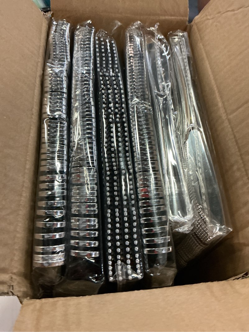 Condition photo showing New/Like New for 600 plastic silverware set - plastic cutlery set - disposable - flatware set - 200 forks - 200 spoons - 200 knives - heavy duty - party bulk - silver