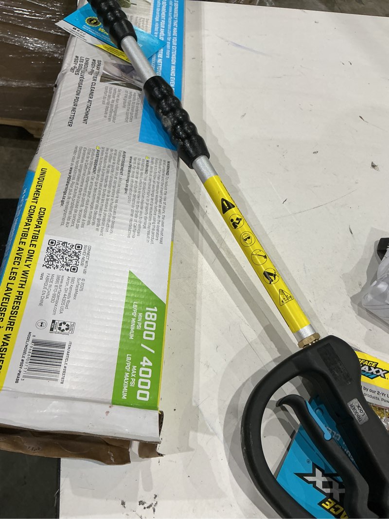 Condition photo showing As Is for surfacemaxx 9 ft. l extended reach wands 4000 psi