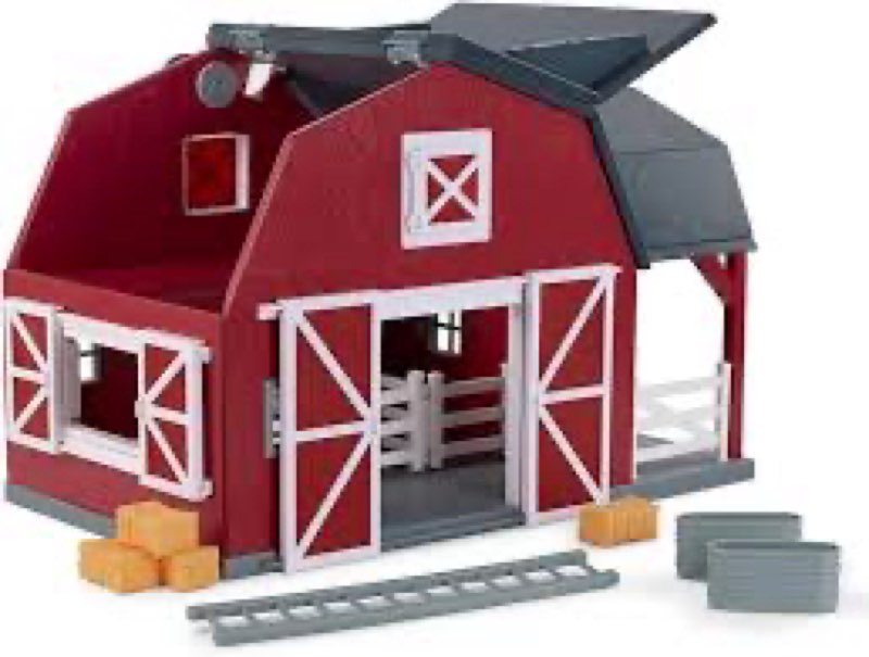 Terra by Battat – 20 Pieces Wooden Animal Barn Toy Set – Farm Animals & Play Fence – Pretend Play fo