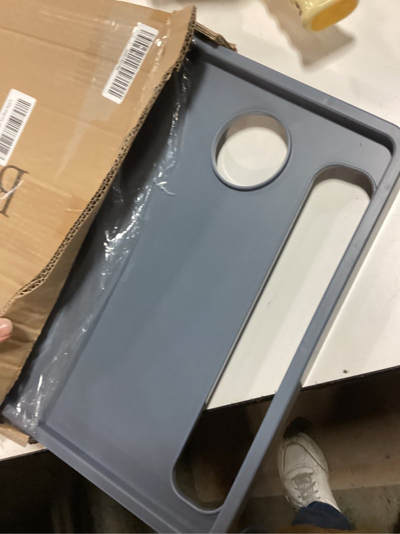 Condition photo showing Good Condition for walker tray table with 2 cup holders - universal trays for standard folding walkers - home mobility accessories by bluestone (gray)