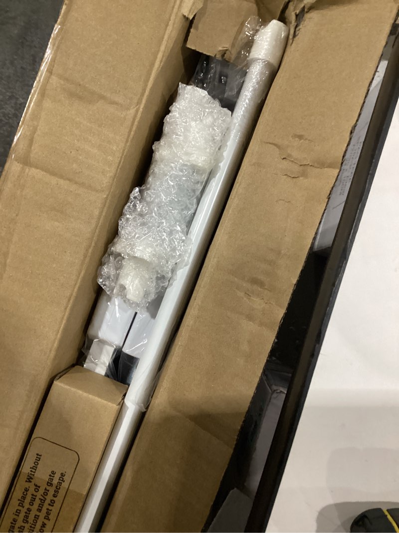 Condition photo showing New/Like New for Clear Baby Safety Gate for Stairs,29"-48" Wide, 30" Tall Pressure Mounted Acrylic Pet Gate, Easy Walk Through Auto Close Child Gate for Doorways and House,29.52-47.24" white 29.52-47.24"