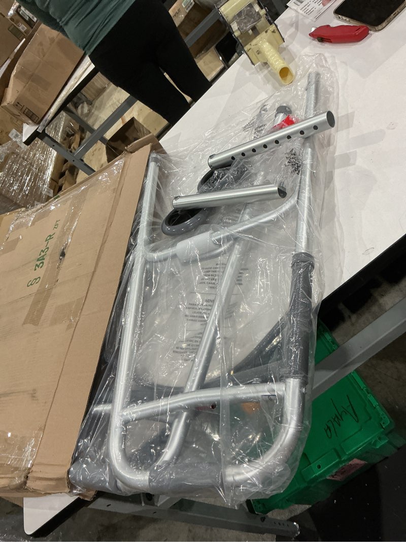 Condition photo showing Good Condition for drive medical two-button folding walker with wheels - lightweight rolling mobility support - adjustable height - dual push-button operation - 5 inch front wheels - durable aluminum - silver 2-button walker