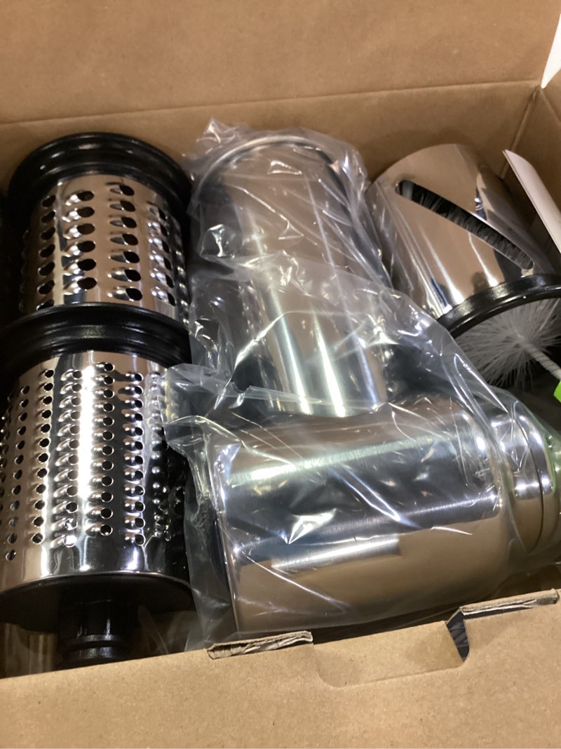 Condition photo showing New/Like New for gvode stainless steel slicer shredder attachment for kitchenaid mixers, dishwasher safe cheese grater attachment, 4 blades