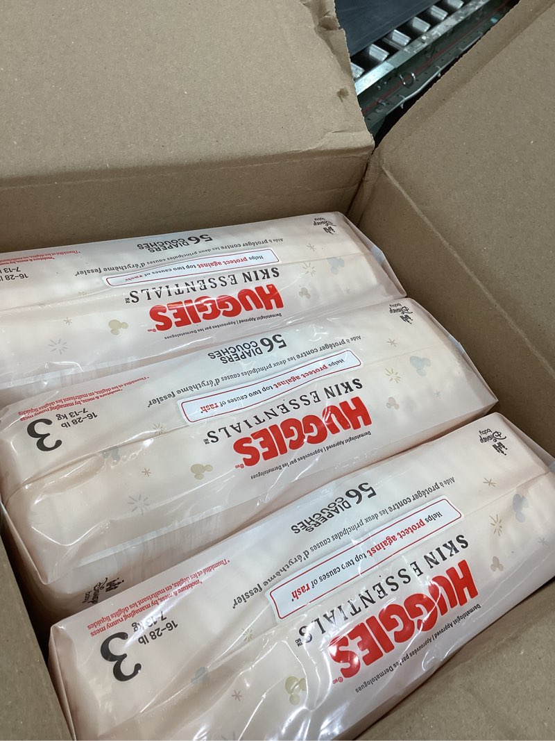 Condition photo showing New/Like New for Huggies Skin Essentials Disposable Diapers - Econ+ Pack - Size 3 - 168ct