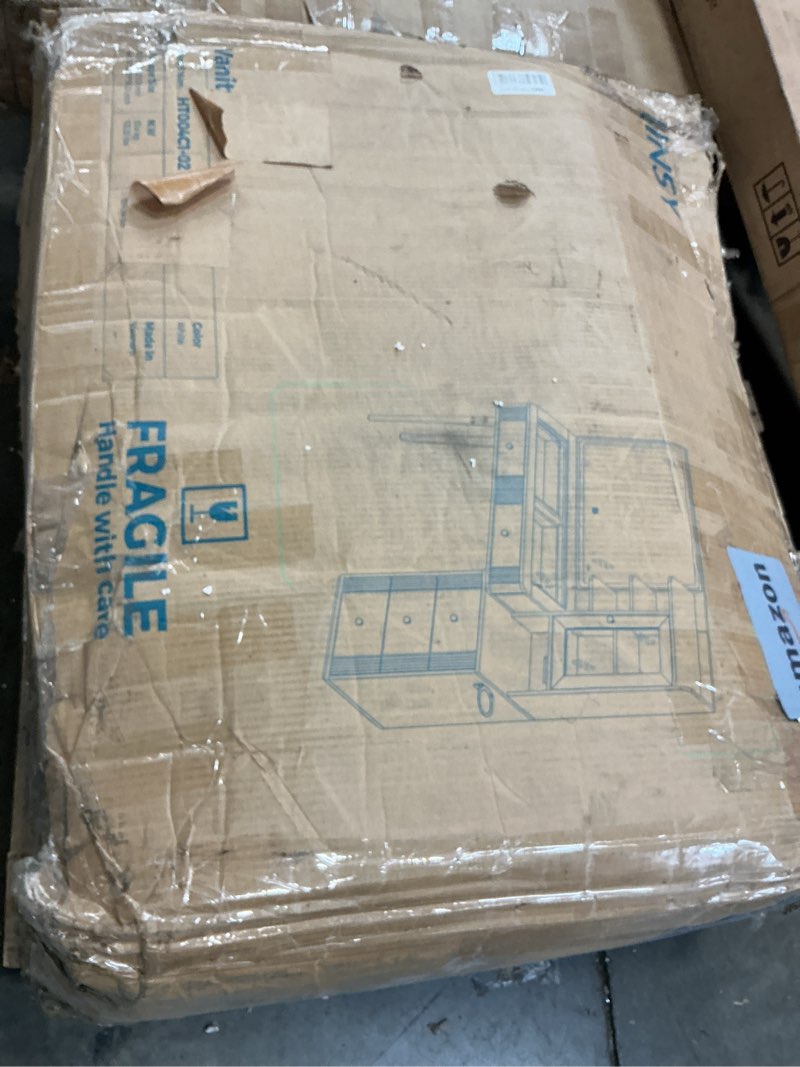 Condition photo showing As Is for Linsy Home 48" Fluted Makeup Vanity With Mirror