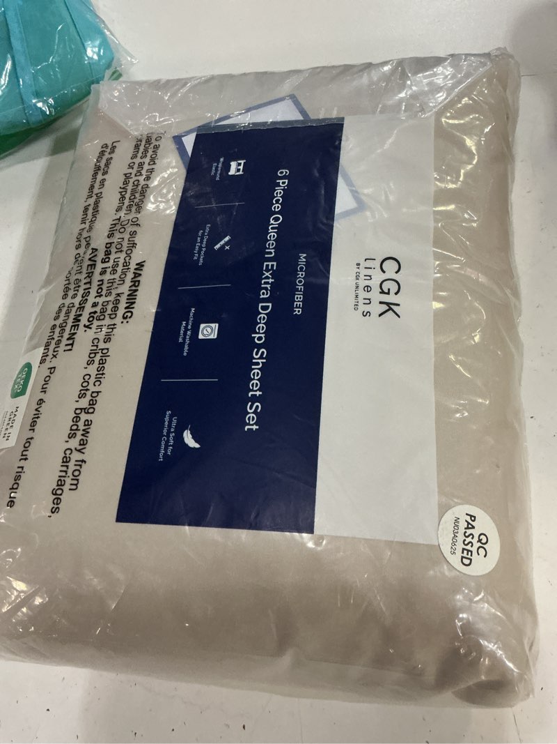Condition photo showing New/Like New for extra deep queen sheet set - 6 piece breathable and cooling sheets - hotel luxury bedding for women, men, kids & teens - easy & secure fit - soft, wrinkle free and comfy - extra deep pockets - cream 12 - cream queen