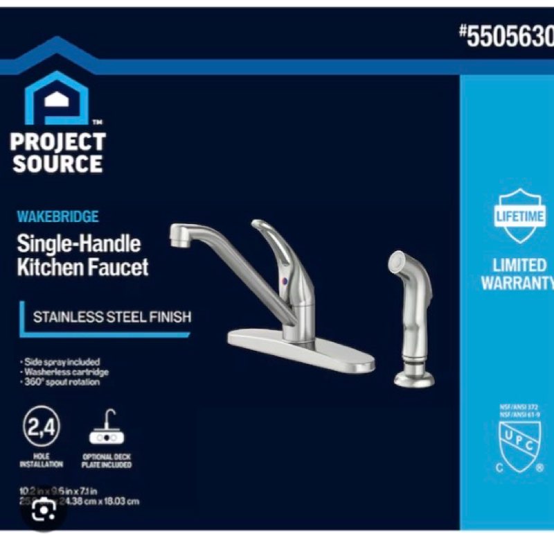 Project Source Wakebridge Stainless Steel PVD Single Handle Deck-Mount